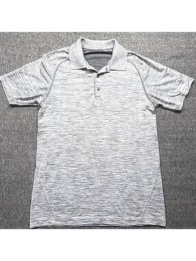 Lululemon Metal Vent Polo Shirt Mens Sz Small Gray Performance Athletic